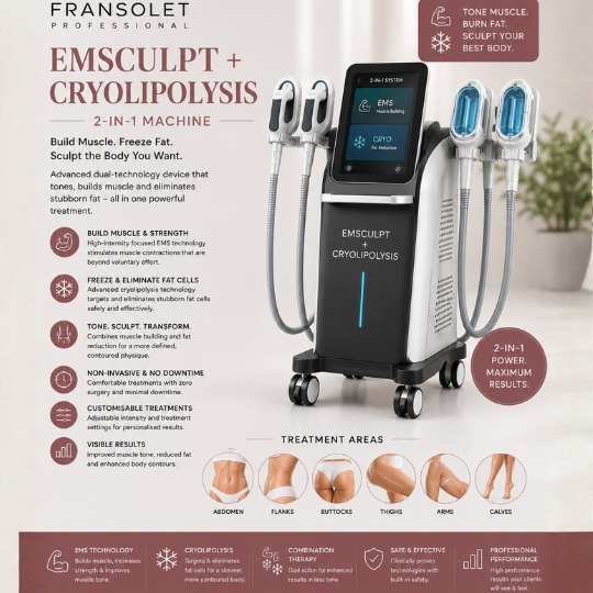 Professional Machines: EMSculpt + Cryolipolysis 2-in-1 Machine